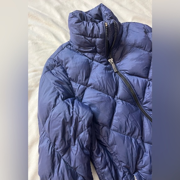 Michael Kors Packable Down Fill Dark Blue Puffer Coat Long Winter Jacket Size XS - Picture 2 of 16